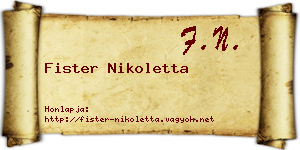 Fister Nikoletta névjegykártya