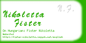 nikoletta fister business card